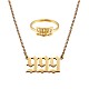 Angel Number Pendant Necklace & Open Cuff Ring(JX203A)-1