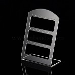 Organic Glass Earring Display Racks, L-Shaped Earring Display Stand, Clear, 140x100x50~52mm(EDIS-N001-02B)