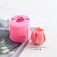 Flower Shape DIY Candle Silicone Molds, Resin Casting Molds, For Scented Candle Making, Pink, 5.5x4.5cm(CAND-PW0008-19E)