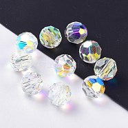 Imitation Austrian Crystal Beads, Grade AAA, Faceted(32 Facets), Round, Clear AB, 10mm, Hole: 0.9~1mm(SWAR-F021-10mm-540)
