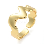 Brass Open Cuff Rings, Mountain, Real 18K Gold Plated, Adjustable(RJEW-K266-11G)