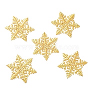 Iron Filigree Joiners, Etched Metal Embellishments, Snowflake, Golden, 45x39x1mm, Hole: 1.2mm & 1.8mm(FIND-B020-10G)
