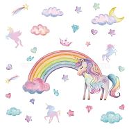 PVC Wall Stickers, Wall Decoration, Unicorn, 390x750mm, 2pcs/set(DIY-WH0228-1023)