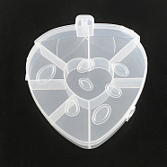 Strawberry Plastic Bead Storage Containers, 8 Compartments, Clear, 17.6x14.8x2.5cm(CON-Q023-04)