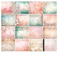 30 Sheets Vintage Flower Lace Scrapbook Paper Pads, for DIY Album Scrapbook, Greeting Card, Background Paper, Rectangle, Misty Rose, 140x125mm(PW-WG33966-01)