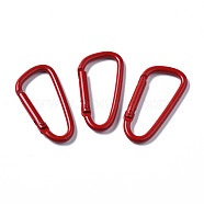 Aluminum Spring Gate Rings, D Shape, Red, 46x24x4.5mm, Inner Diameter: 38.5x16mm(KEYC-S255-005G)