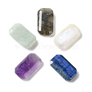 Natural Mixed Stone Cabochons, Faceted Rectangle, 15x8x4mm(G-C057-04B)