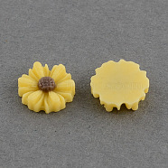 Flatback Hair & Costume Accessories Ornaments Scrapbook Embellishments Resin Flower Daisy Cabochons, Gold, 9x2.5mm(CRES-Q102-10)