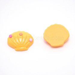 Resin Cabochons Accessories, Imitation Shell, Yellow, 21.5x24x9mm(BY-TAC0002-05B)