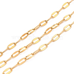 PVD Vacuum Plating 304 Stainless Steel Cable Chains, with Spool, Soldered, Real 18K Gold Plated, 8x3.8x0.8mm, 10.93 yards(10m)/roll(CHS-D033-01G)