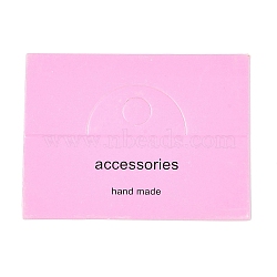 Paper Foldable Header Cards, Word Printed Packaging Paper Card with Hanging Hole, Rectangle, Pearl Pink, 6x8x0.04cm, Hole: 1cm(CDIS-T004-20B)