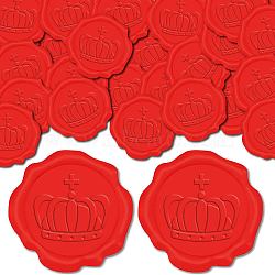 CRASPIRE 100pcs Adhesive Wax Seal Stickers, Envelope Seal Decoration, For Craft Scrapbook DIY Gift, Red, Crown, 30mm, 100pcs/box(DIY-CP0009-71B)