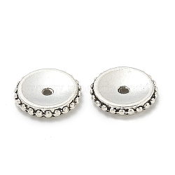 Alloy Spacer Beads, Cadmium Free & Lead Free, Flat Round, Antique Silver, 10x1.5mm, Hole: 1mm, about 1785pcs/1000g(TIBE-P003-34AS)