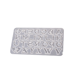 Food Grade DIY Pendant Silicone Molds, Resin Casting Molds, Alphabet, White, 104x186x5mm(PW-WGC5D87-05)