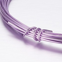 Round Aluminum Wire, Bendable Metal Craft Wire, for Beading Jewelry Craft Making, Lilac, 17 Gauge, 1.2mm, 10m/roll(32.8 Feet/roll)(AW-D009-1.2mm-10m-22)