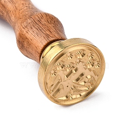 DIY Wood Wax Seal Stamp, Mountain Pattern, 83x22mm, Head: 7.5mm, Stamps: 25x14.5mm(AJEW-WH0131-349)