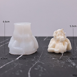 3D Angel DIY Food Grade Silicone Statue Candle Molds, Aromatherapy Candle Moulds, Portrait Sculpture Scented Candle Making Molds, White, 6.6x6.7x4.3cm, Inner Diameter: 5.5x5x3.8cm(PW-WG82528-01)