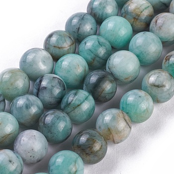 Natural Emerald Quartz Beads Strands, Round, Dyed & Heated, 10mm, Hole: 1mm, about 38~40pcs/strand, 15.3 inch~15.75 inch(39~40cm)