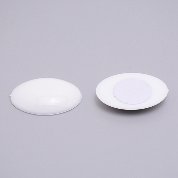 Extra Large Jewelry Sticker, Acrylic Stick-On Cabochon, with Self Adhesive, Oval, White, 30x41x8mm