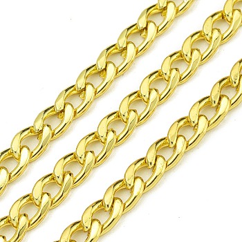 304 Stainless Steel Curb Chains, Unwelded, with Spool, Real 18K Gold Plated, 5.5x3.5x1.5mm