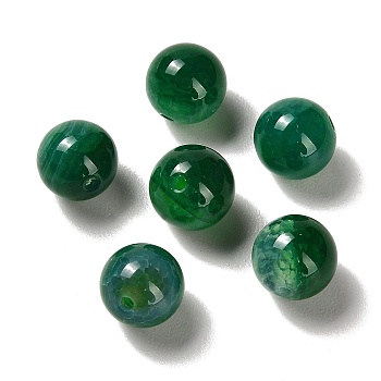 Natural Green Dragon Veins Agate Beads, Round, 8mm, Hole: 1.2mm