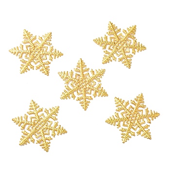 Iron Filigree Joiners, Etched Metal Embellishments, Snowflake, Golden, 45x39x1mm, Hole: 1.2mm & 1.8mm