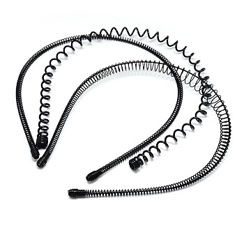 Mixed Styles Stylish Unisex Hair Accessories Wavy Hair Hoop Iron Hair Bands, Gunmetal, 130x145~150mm