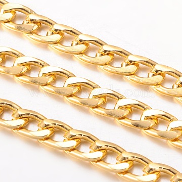Aluminum Twisted Chains Curb Chains, Unwelded, Lead Free and Nickel Free, Oxidated in Gold, Size: about Chain: 12mm long, 7mm wide, 2mm thick(X1-CHA-K1469-11)