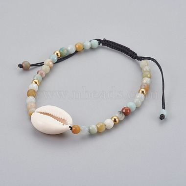 Bracelets de perles tressées en pierre naturelle(BJEW-JB04079)-2