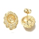 Brass Micro Pave Clear Cubic Zirconia Stud Earring Findings(KK-K388-15G)-1