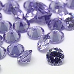 Lilac Faceted Diamond Grade A Cubic Zirconia Pointed Cabochons, 6x4mm(X-ZIRC-M002-6mm-004)
