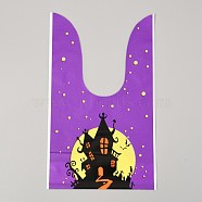 Halloween Theme Plastic Bags,  for Halloween Party Sweets Snack Gift Ornaments, Halloween Themed Pattern, 22.6x13.5cm, 50pcs/bag(ABAG-L011-B02)