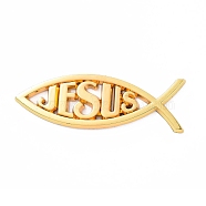 (Defective Closeout Sale: Scratched)Waterproof 3D Jesus Fish ABS Plastic Self Adhesive Stickers, Religion Car Decals for DIY Car Decoration, Word Jesus, Gold, 140x46x5.8mm(AJEW-XCP0002-02)