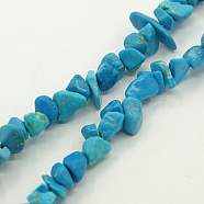 Natural Magnesite Chips Beads Strands, Dyed, 5~8mm, Hole: 0.3mm, about 32~34 inch(F029)