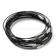 Steel Wire Bracelet Cords, with Alloy Screw Clasp, Ring, 0.1cm, Inner Diameter: 2-7/8 inch(7.2cm)(TWIR-YW0001-02B)