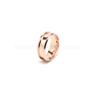201 Stainless Steel Grooved Finger Ring Settings, Ring Core Blank, for Inlay Ring Jewelry Making, Rose Gold, Inner Diameter: 20mm, 8mm, Ring Groove: 4.3mm(STAS-TAC0002-57D-RG)