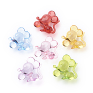 Transparent Acrylic Beads, Large Hole Beads, Mouse, Mixed Color, 49x45x18.5mm, Hole: 6mm, about 45pcs/500g(TACR-T002-19)