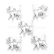 Tibetan Style Alloy Pendants, Dog Charms, Antique Silver, 14x16mm, Hole: 2mm(PW-WG265B5-05)