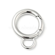 304 Stainless Steel Spring Gate Rings, Stainless Steel Color, 28x21.5x3.5mm, 7 Gauge, Hole: 6x4.5mm(STAS-C056-04P)