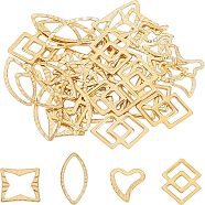 304 Stainless Steel Linking Rings, Mixed Shapes, Golden, 40pcs/Box(STAS-UN0019-45G)