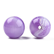 Resin Beads, Imitation Gemstone, Round, Medium Orchid, 20mm, Hole: 2mm(RESI-T054-002B)