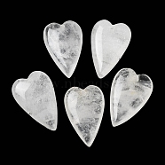 Natural Quartz Crystal Pendants, Rock Crystal Pendants, Love Heart Charms, 38.5~39.5x25~25.5x9mm, Hole: 1.8mm(G-D087-02B)