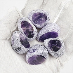 Natural Amethyst Dinosaur Egg Display Decorations, Home Office Decoration, 20~30mm(PW-WGE8BAF-01)