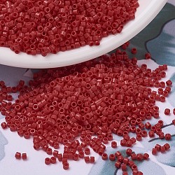 MIYUKI Delica Beads Small, Cylinder, Japanese Seed Beads, 15/0, (DBS0723) Opaque Red, 1.1x1.3mm, Hole: 0.7mm, about 3500pcs/10g(X-SEED-J020-DBS0723)