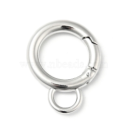 Non-Tarnish 304 Stainless Steel Spring Gate Rings, Stainless Steel Color, 28x21.5x3.5mm, 7 Gauge, Hole: 6x4.5mm(STAS-C056-04P)