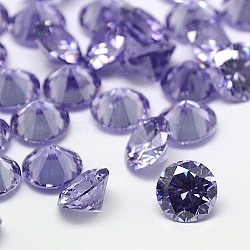 Lilac Faceted Diamond Grade A Cubic Zirconia Pointed Cabochons, 6x4mm(X-ZIRC-M002-6mm-004)