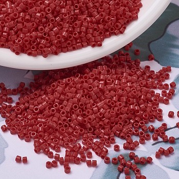 MIYUKI Delica Beads Small, Cylinder, Japanese Seed Beads, 15/0, (DBS0723) Opaque Red, 1.1x1.3mm, Hole: 0.7mm, about 3500pcs/10g