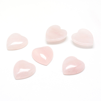 Natural Rose Quartz Gemstone Cabochons, Heart, 15x18x6mm
