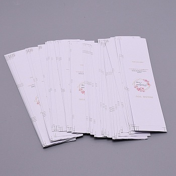 Paper Self-Adhesive Paper Stickers, Rectangle with Word, Pink, 150x30x0.3mm, 50pcs/set