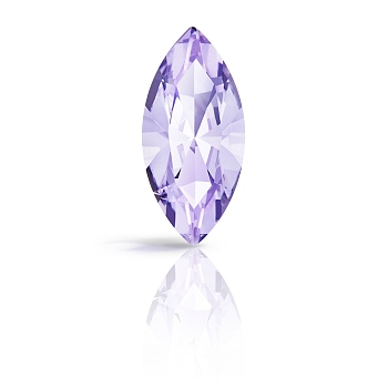 Preciosa&reg MAXIMA Crystal Fancy Stones, Czech Crystal, 435 14 615 Navette(Horse Eye), Dura Foiling, 20310 Violet, 15x7mm